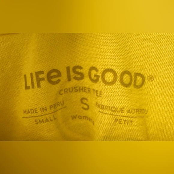 NWT Yellow Life is Good Pontoon Boating Just Add Water Crusher Tee Shirt Size S - Picture 3 of 9
